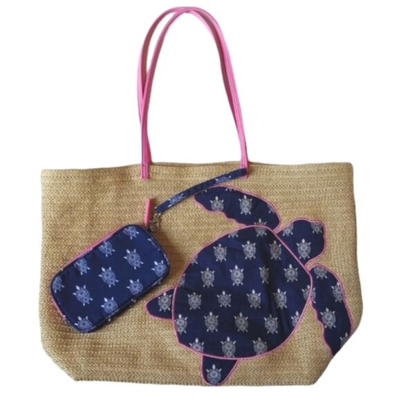 2 Piece Set Vera Bradley Summer Turtle Tote with matching small wristlet - Picture 14 of 14